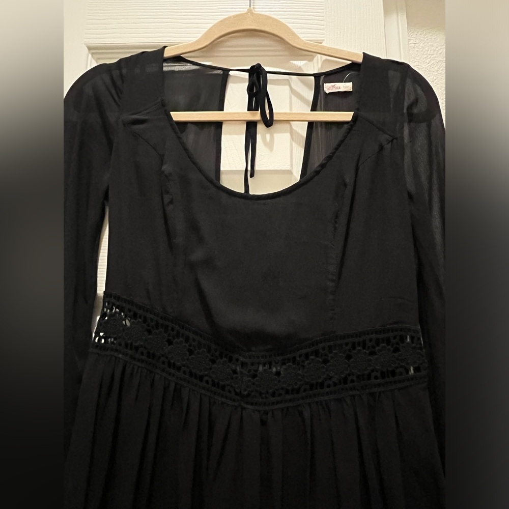 Hollister black dress with lace waistband